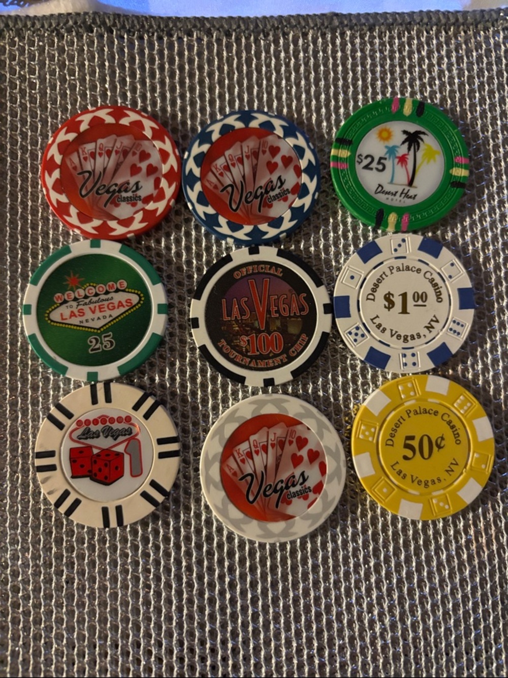 Assorted Las Vegas Casino Poker Chips - Multi Color Set